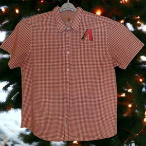 Majestic Arizona Diamondbacks Men's Urban Button Down Short Sleeve Shirt Shirt X